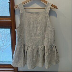 DISSH Natural Linen Peplum Top